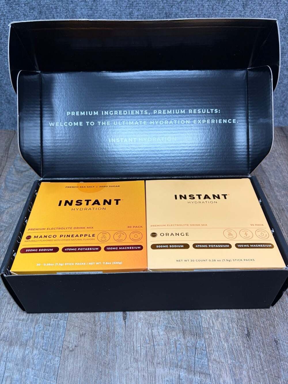 Instant Hydration Premium Electrolyte Drink Mix 60 Stick Packs 2 flavors unopen